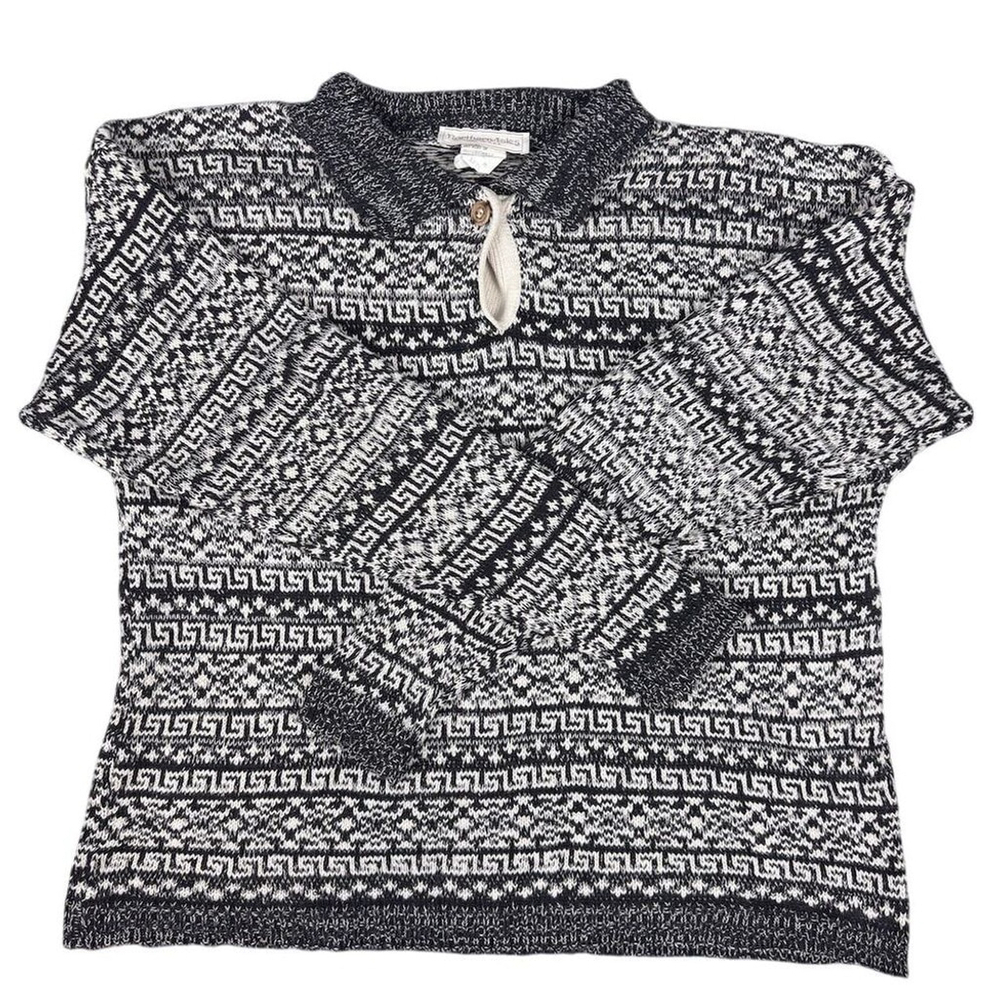 Vintage Northern Isles Women's Size M Geometric Cotton Pullover Sweater